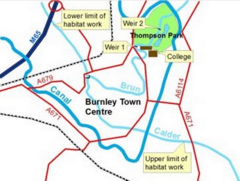 Burnley river map - Ribble Rivers Trust
